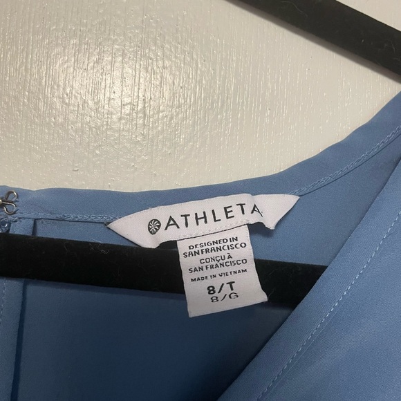 Athleta 8 (Medium) Brooklyn Jumpsuit, Cottage Blue Pants City Long Romper - Picture 10 of 16